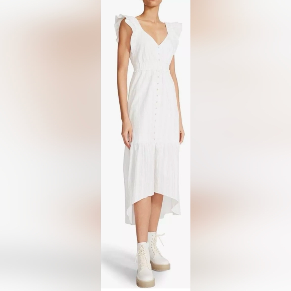 Betsey Johnson Tiered Maxi Dress Prairie Boho Peasant White Size XS